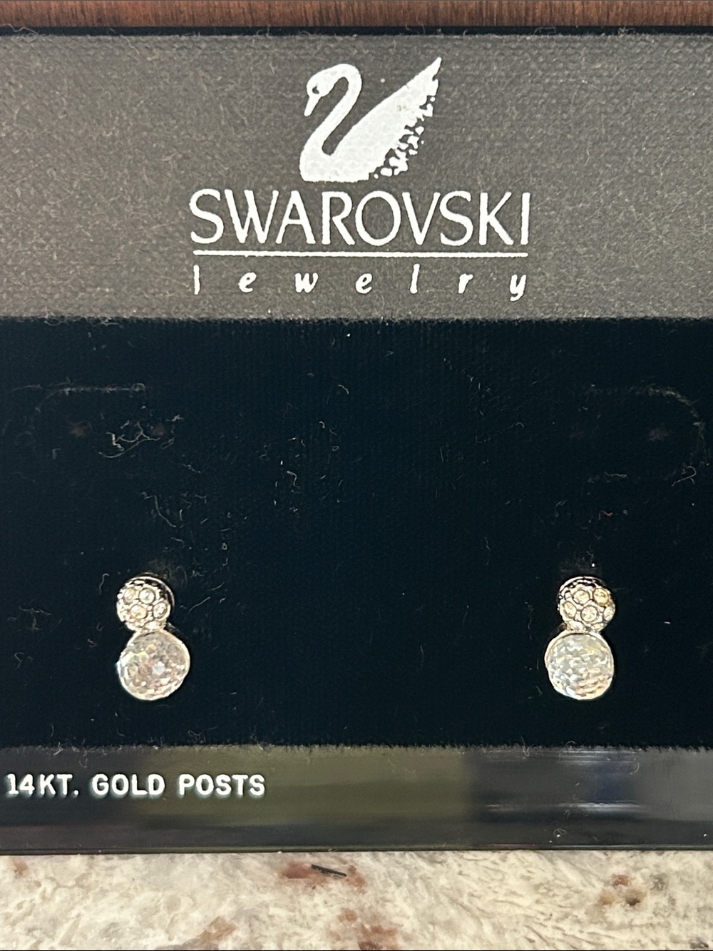 Swarovski 14k Gold Post Faceted Crystal earrings
